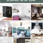 Image collage of nine shiplap bedroom wall ideas with text overlay "23 bedroom wall ideas using shiplap"