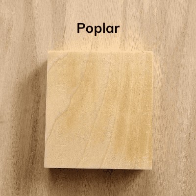 Poplar piece of scrap wood tested with Minwax Weathered Oak wood stain