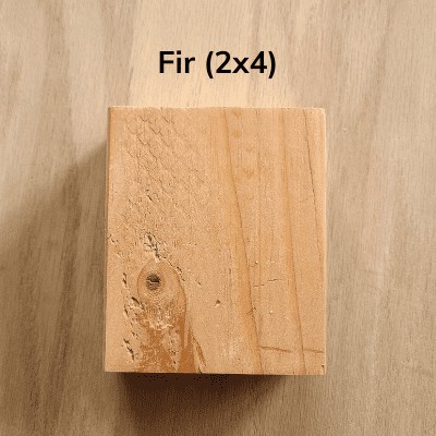 Fir 2x4 stained with Minwax Weathered Oak