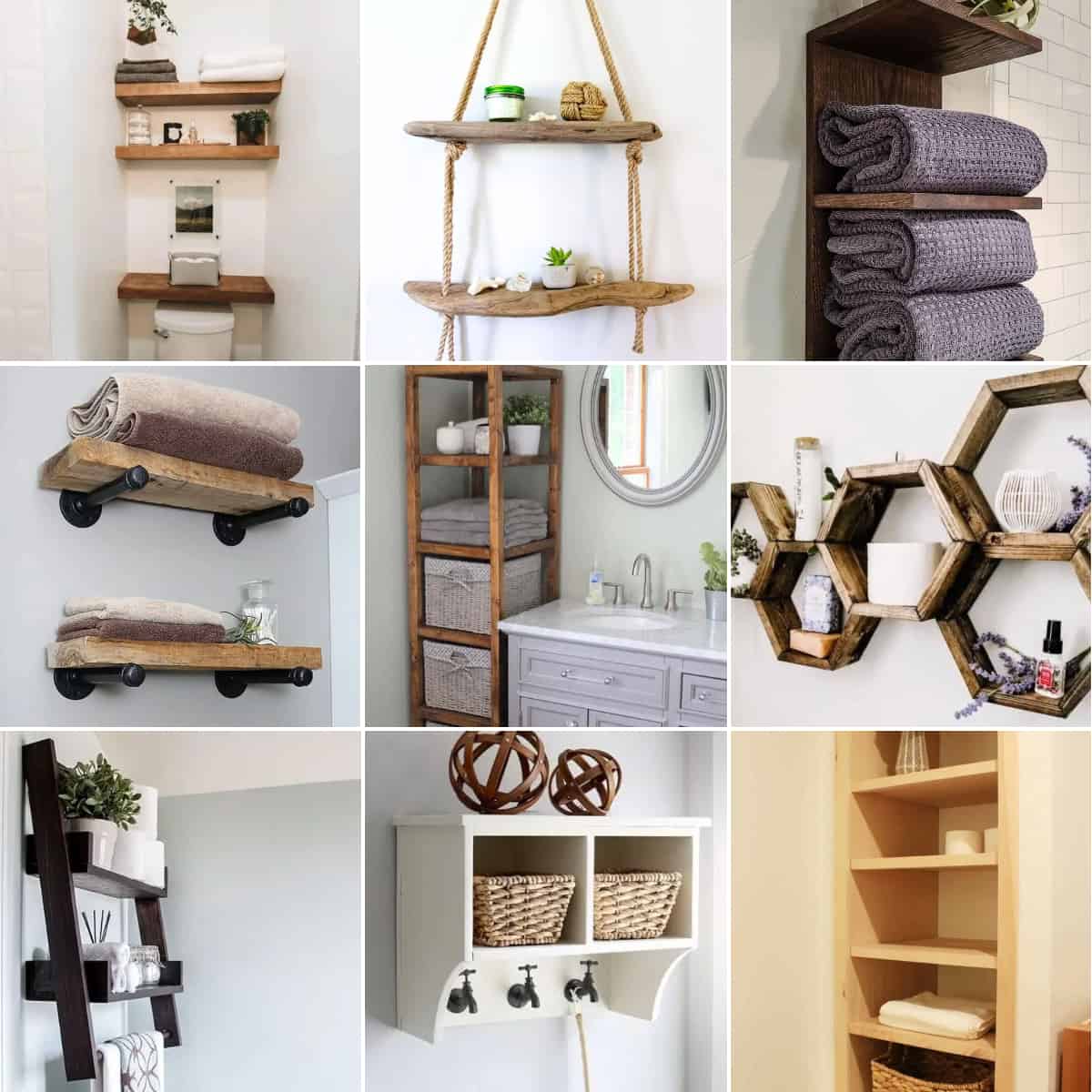 20+ Unique DIY Bathroom Shelving Ideas - The DIY Nuts