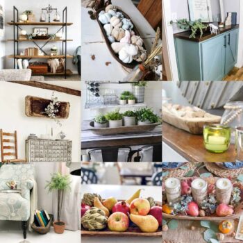 image collage of 12 dough bowl decor ideas