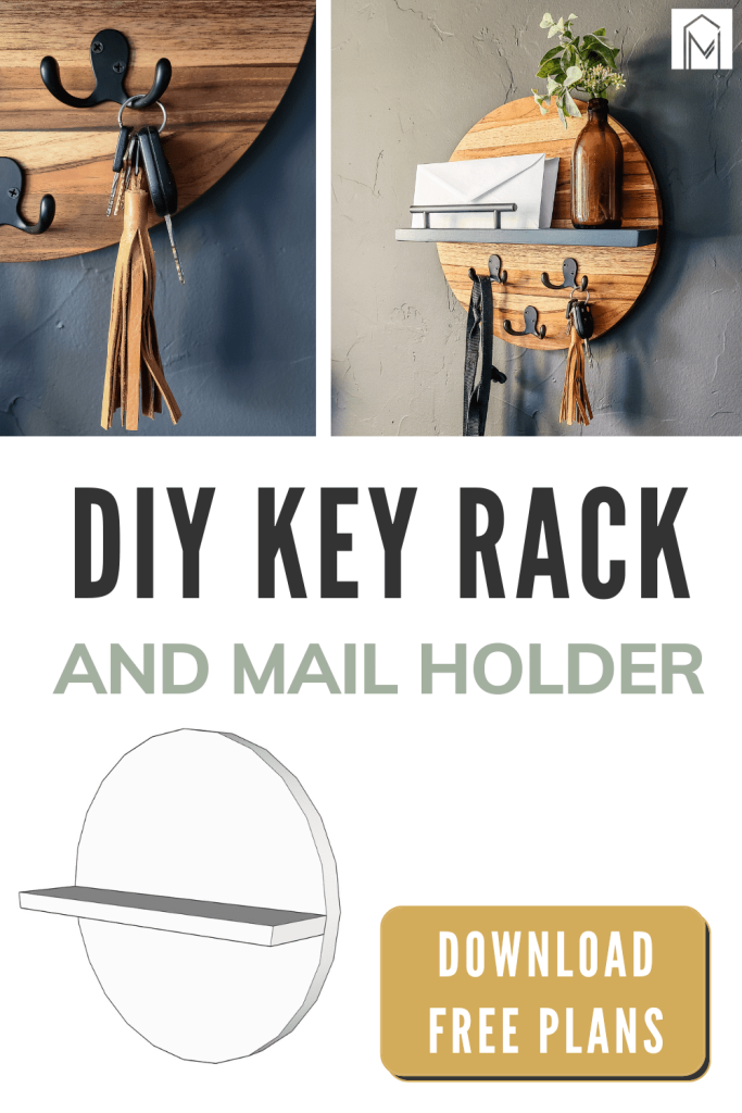 Free plans are available with this diy mail and key holder using a kreg 520 jig and pocket holes to make a wall hanging