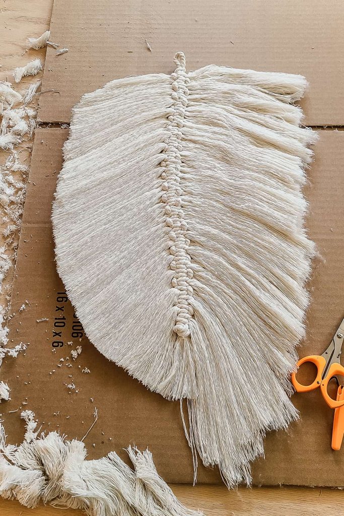 One side of macrame feather cut
