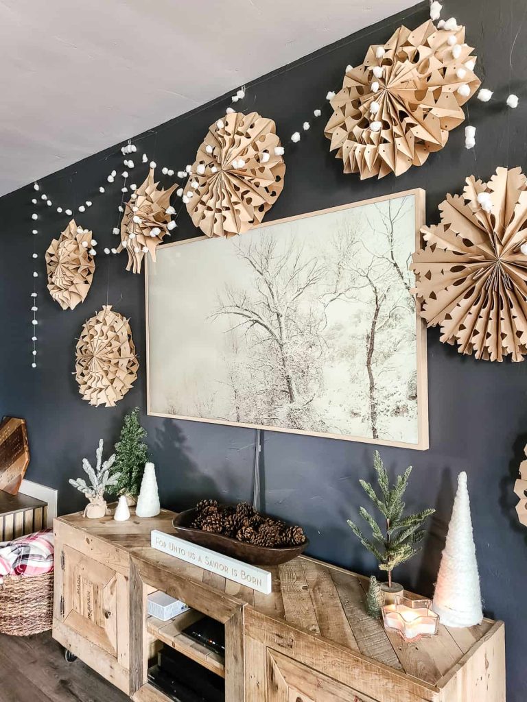 Making multiple Decor pieces to surround a TV in festive Christmas cheer gets any room ready for the Holidays