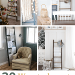 image collage of five blanket ladder decorating ideas with text overlay