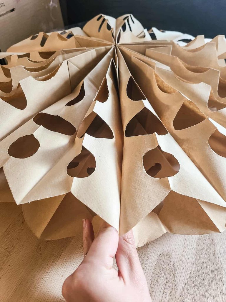 Giant 3D Paper Snowflake Decorations from Paper Bags - A Piece Of Rainbow