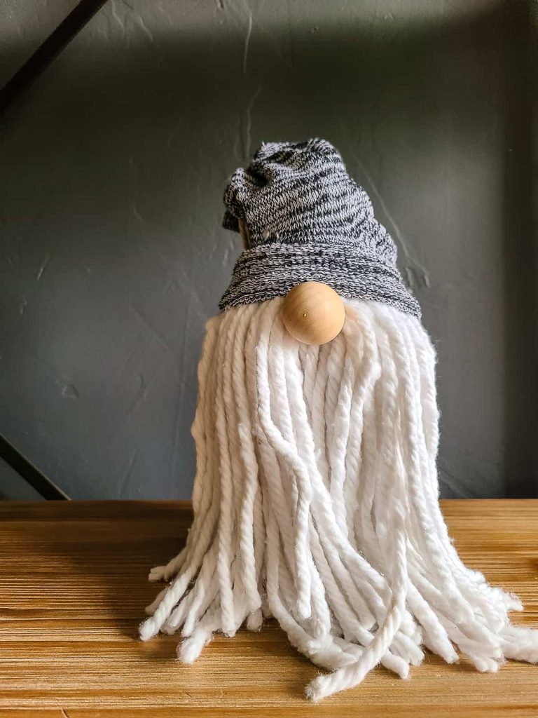 DIY christmas gnome on shelf