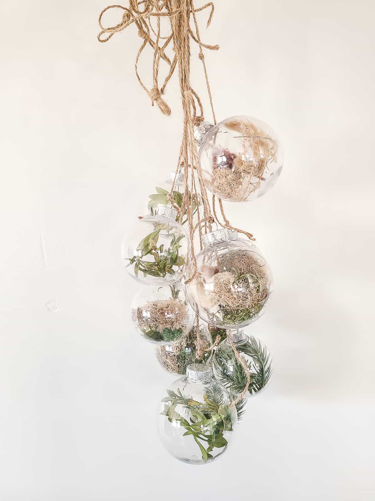 Easy DIY Natural Christmas Ornaments with Faux Greenery