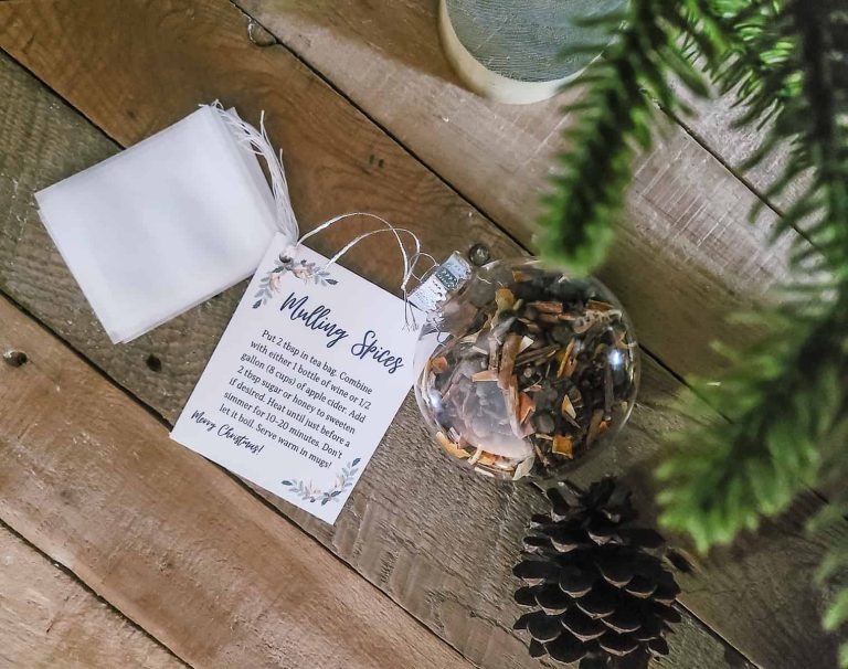 Homemade Mulling Spices for Christmas Gifts with Free Printable Tag