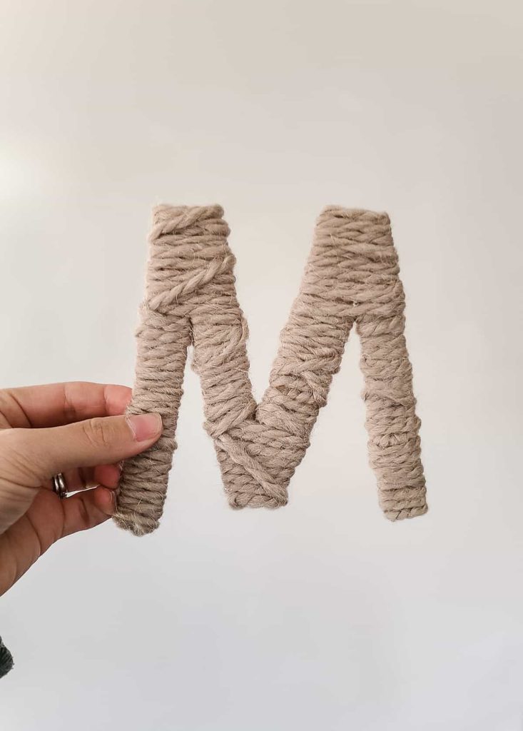 This yarn wrapped letter is the perfect way to label a Christmas stocking or a christmas present. 