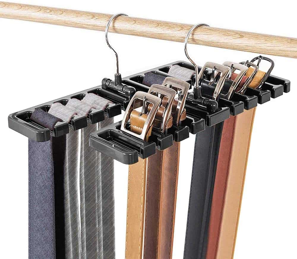 Using belt and tie hangers in your closet is a major space saver
