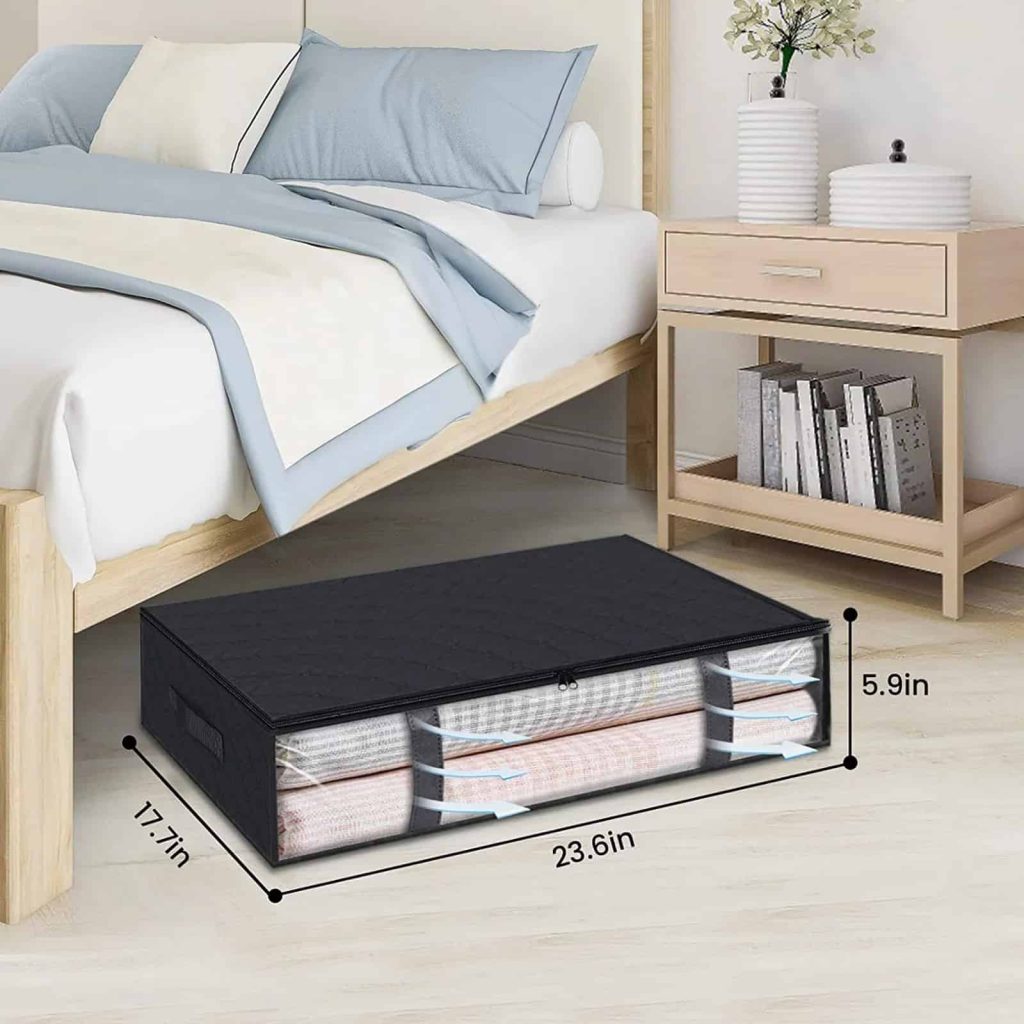 under the bed storage boxes with blankets
