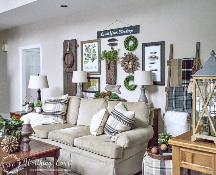 Farmhouse Style Christmas Console Table | Bless This Nest