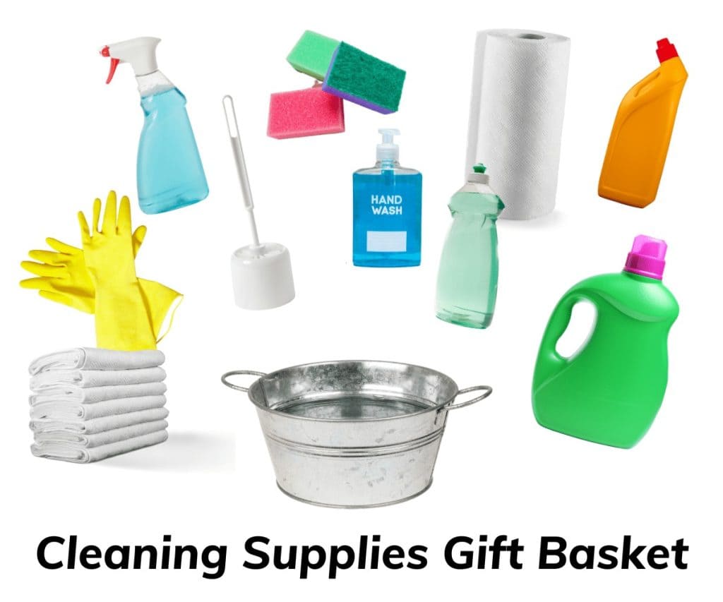 Combine all of the essential cleaning supplies into a basket or bin and gift as a housewarming gift to a new neighbor. They will appreciate this thoughtful gift and it will come in handy as they unpack their moving boxes! 