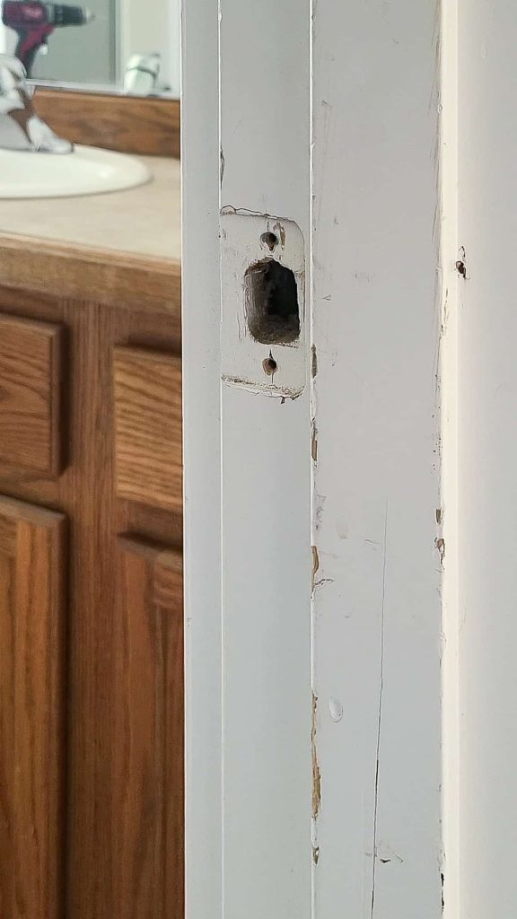 When you go to replace a door knob sometimes the striker latch plate will also be apart of the changeover