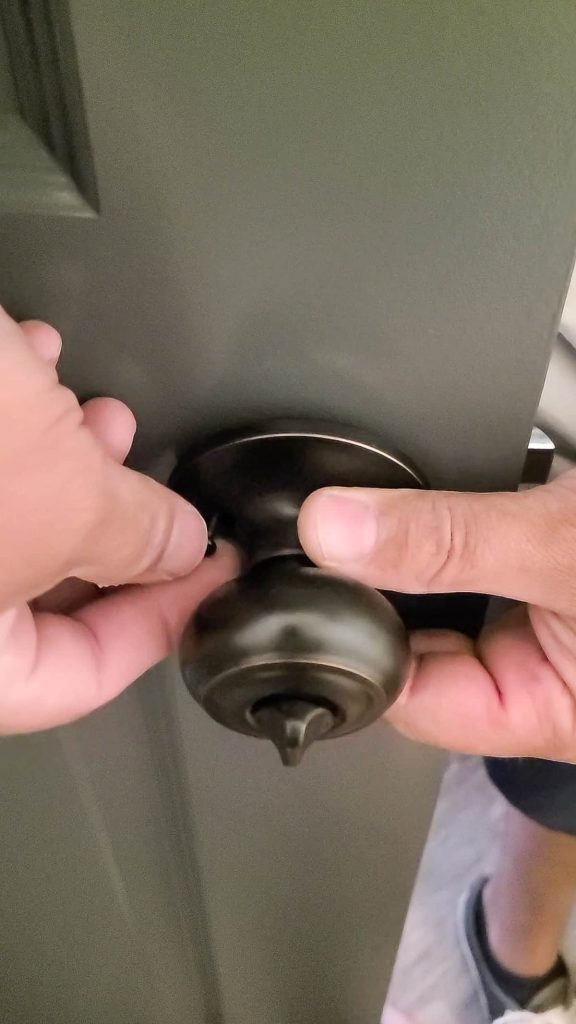 When you replace interior door handle start by turning the screws with your fingers until you can't tighten them anymore