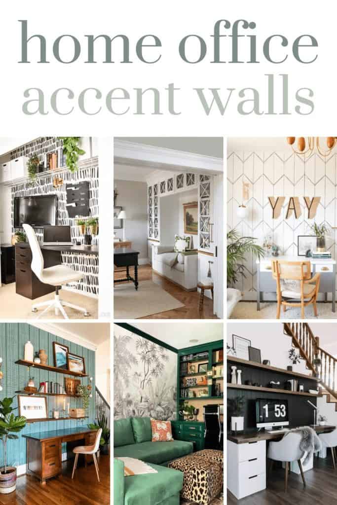 There are SO many different things you can do to create a feature wall. Get inspired with these 20+ home office accent wall ideas!
