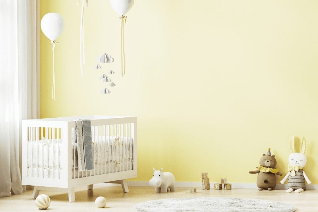 Yellow is the classic neutral color that works for either gender and well into young toddler phase