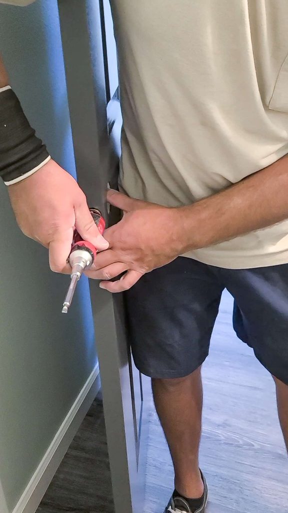 Sometimes you make need to tap the ring in to wedge it into place when replacing a door handle
