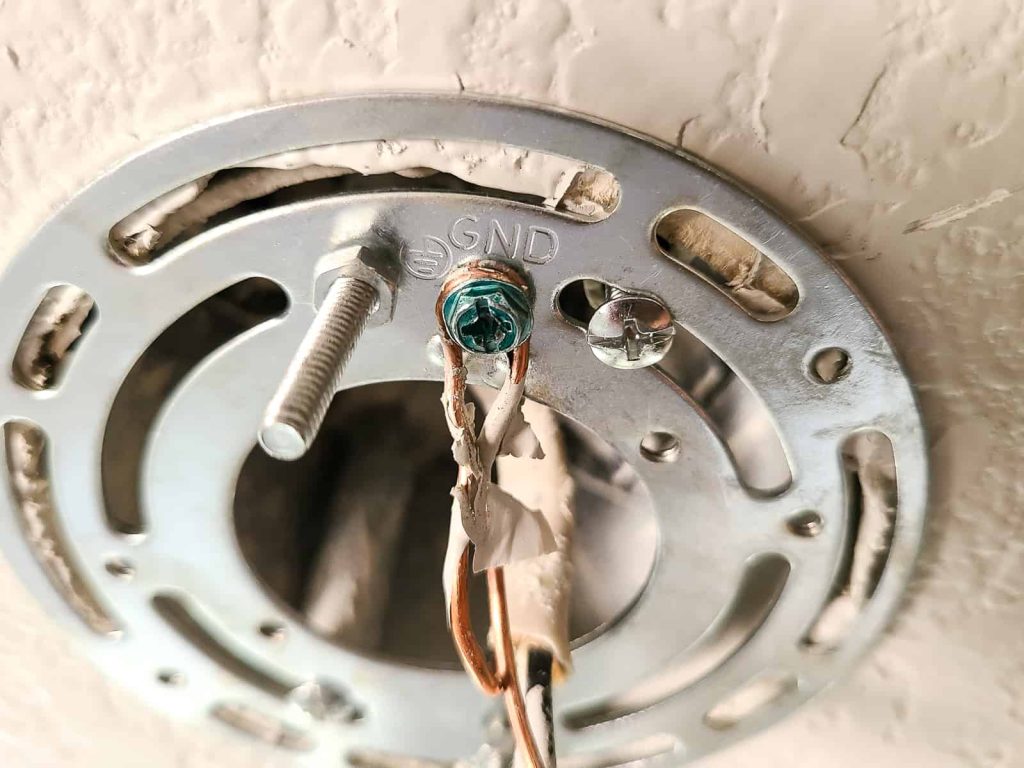 When you decide to replace a ceiling light its important to always ground the new light to the electrical box