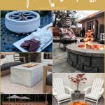 Image collage of five DIY fire pit ideas with text overlay " 22 DIY backyard fire pit ideas"