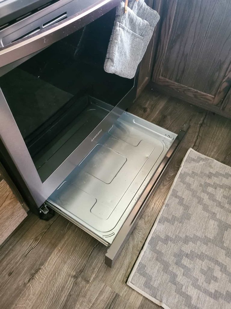 Use this opportunity to also clean out drawer underneath your gas oven that is also part of the stove