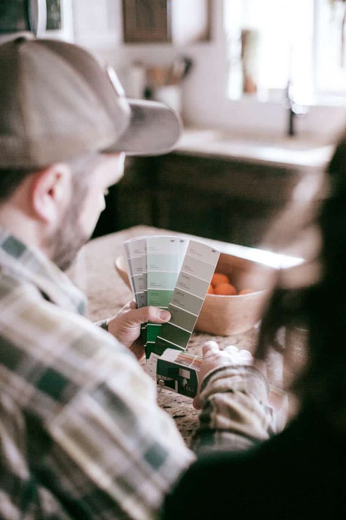 The first step of my paint selection process is always looking at the BEHR paint fan deck to narrow down my paint color choices 