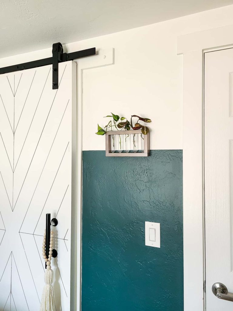 This is a great piece to add as decor in a bedroom hung on a wall next to a barn door