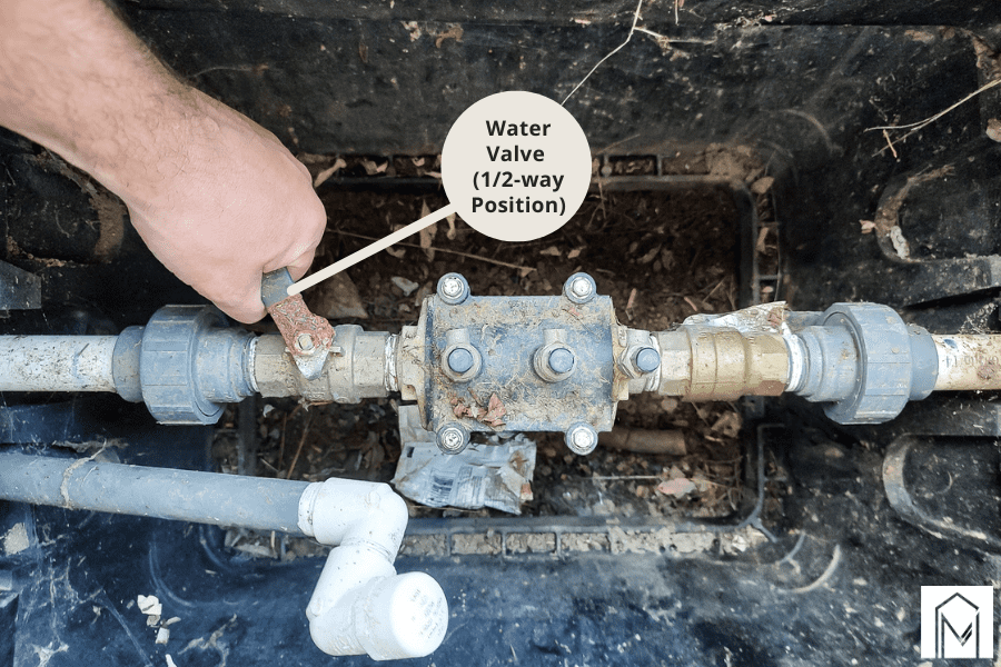 Turning water on halfway to let the sprinkler system pressurize slowly and avoid any breaks