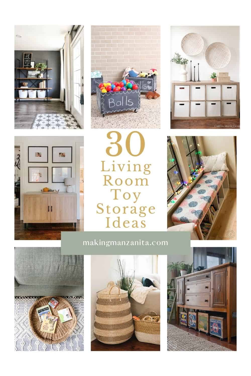 Looking for toy storage ideas for your living room? Check out these 30 living room toy storage ideas. 
