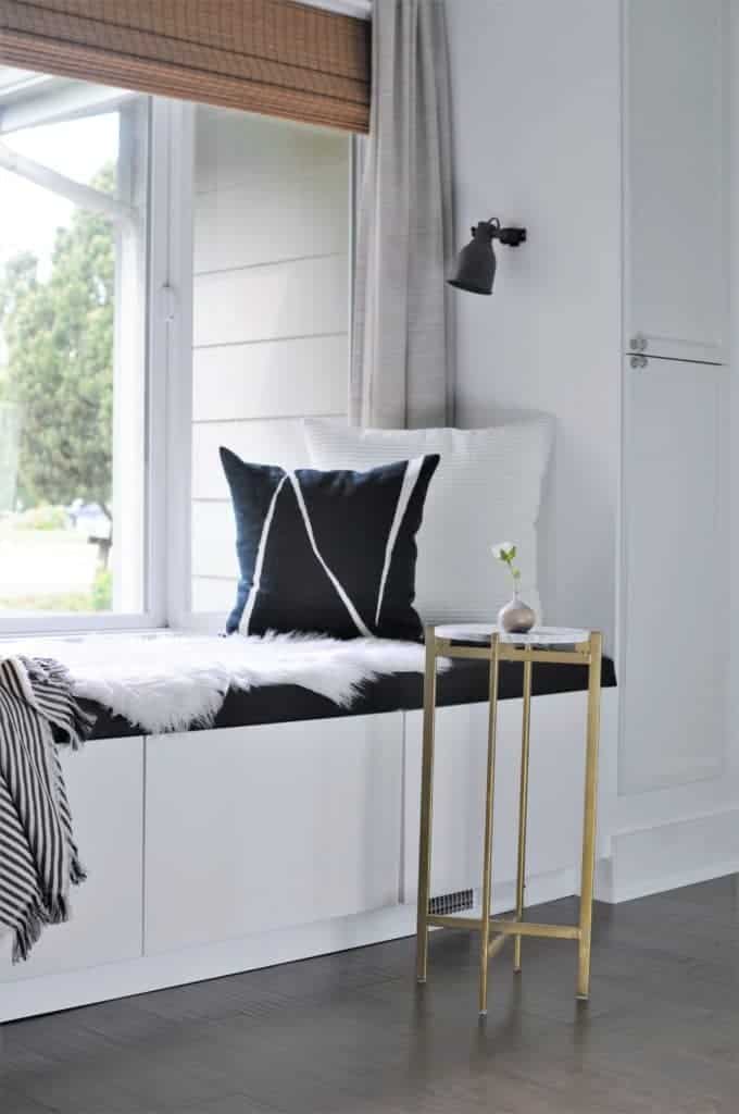 Get creative when trying to make a room look bigger like adding seating and unconventional storage options