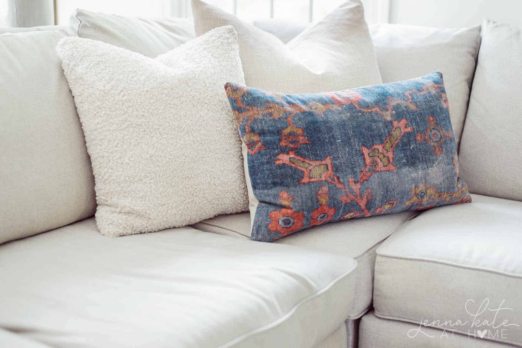 How To Mix and Match Pillows On A Sofa - Making Manzanita