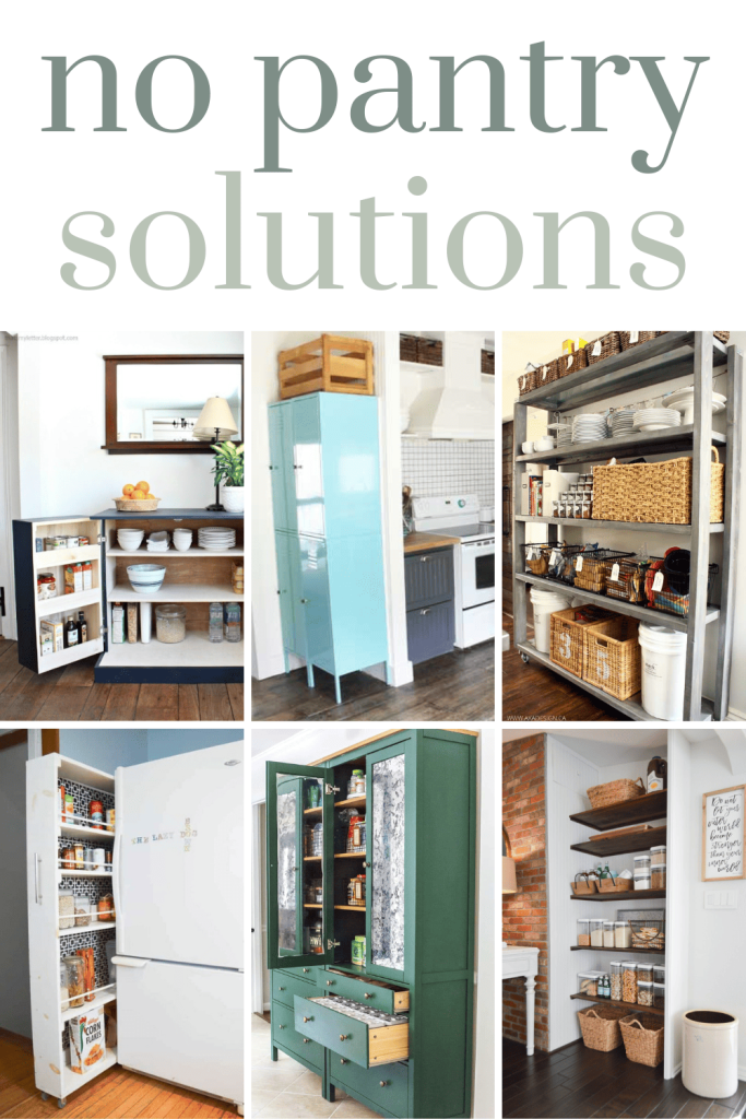 Do you have a small kitchen with no dedicated pantry? Try one of these no pantry solutions! 