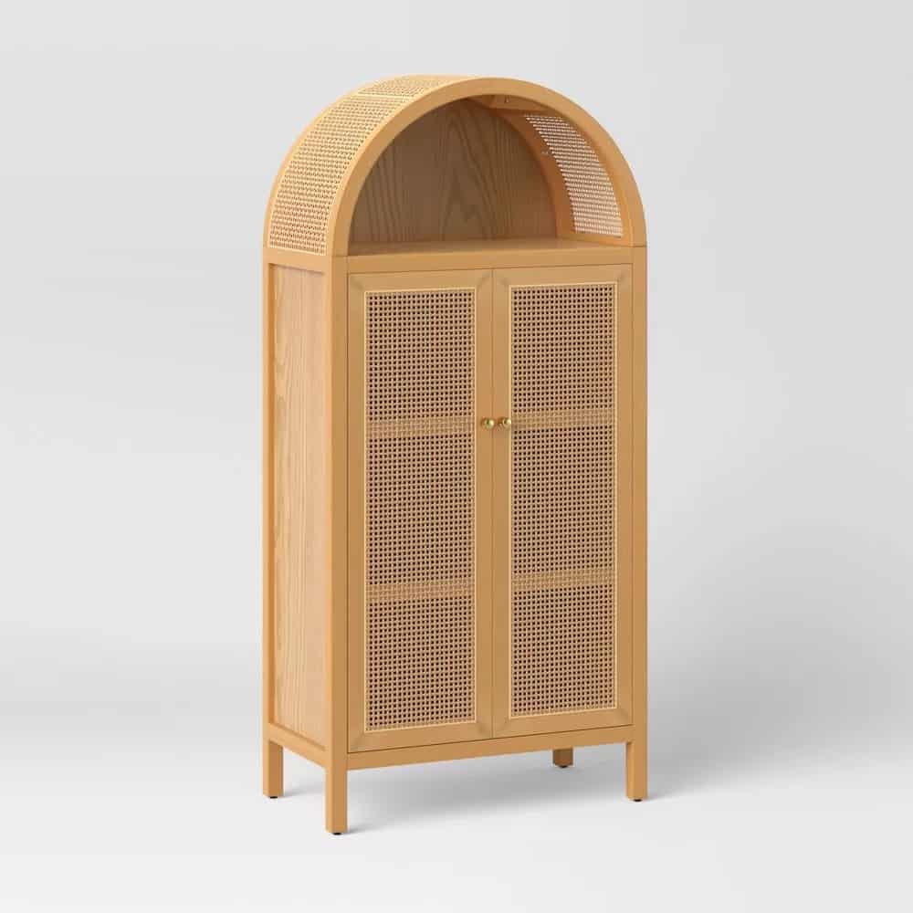 cane webbing armoire cabinet
