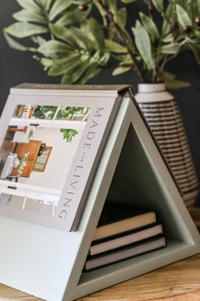 Crafted in a unique triangle shape, this versatile piece adds a touch of modern elegance to any space. Get started today with our free woodworking plans!