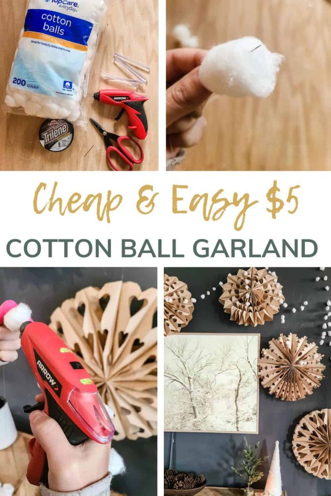 Create a charming cotton ball garland for less than  with this easy DIY tutorial