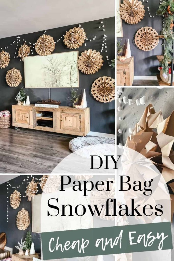 Transform ordinary brown paper lunch bags into enchanting paper bag snowflakes with this cheap and easy DIY craft project