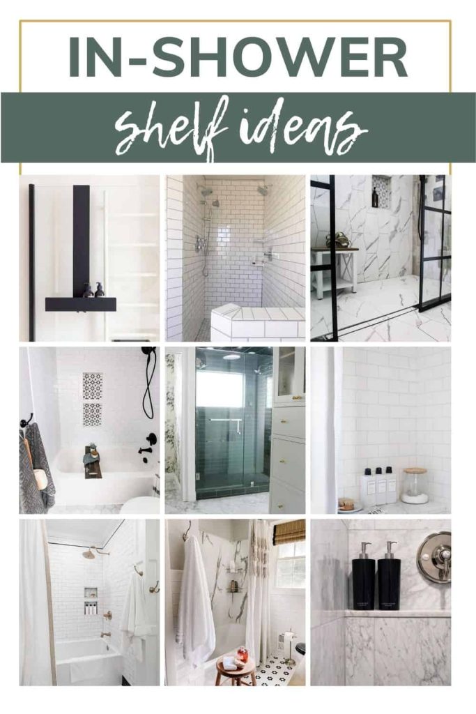 A collection of bathroom ideas with text overlay saying 