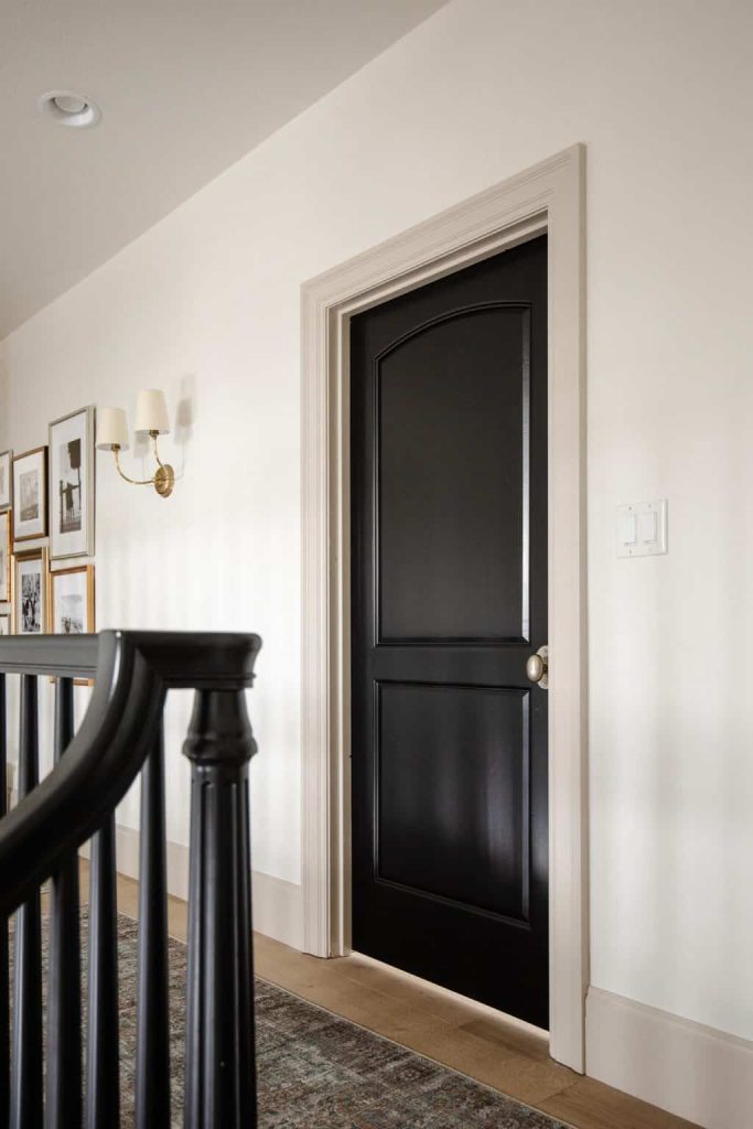 Tricorn Black by Sherwin Williams is a a popular deep and dark black paint color and it looks great painted on interior doors