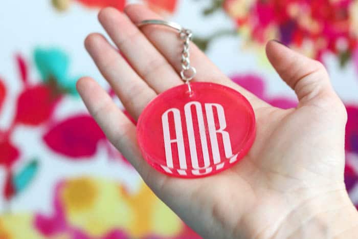 resin monogram keychains