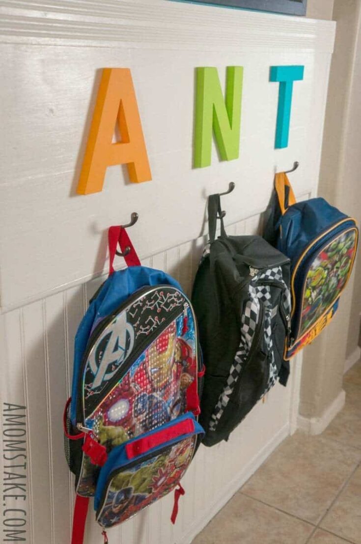 CREATIVE WAY TO BUILD A BACKPACK STATION COAT STATION DIY 