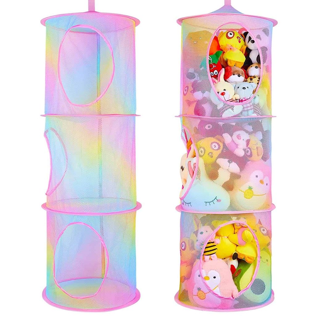 Stuffed animal hanging mesh storage