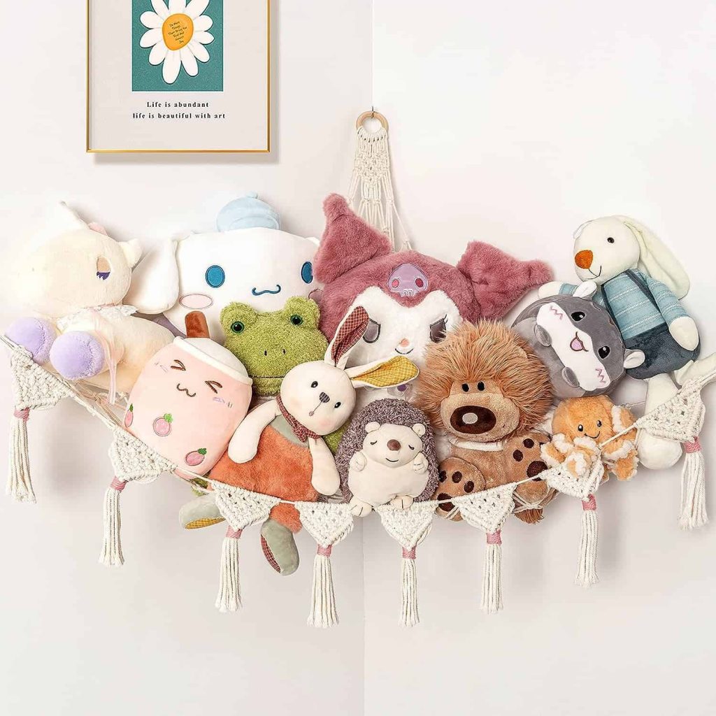 macrame stuffed animal hammock
