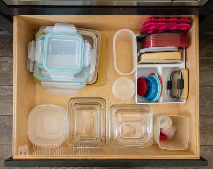 Dollar Tree Tupperware Cupboard Organization