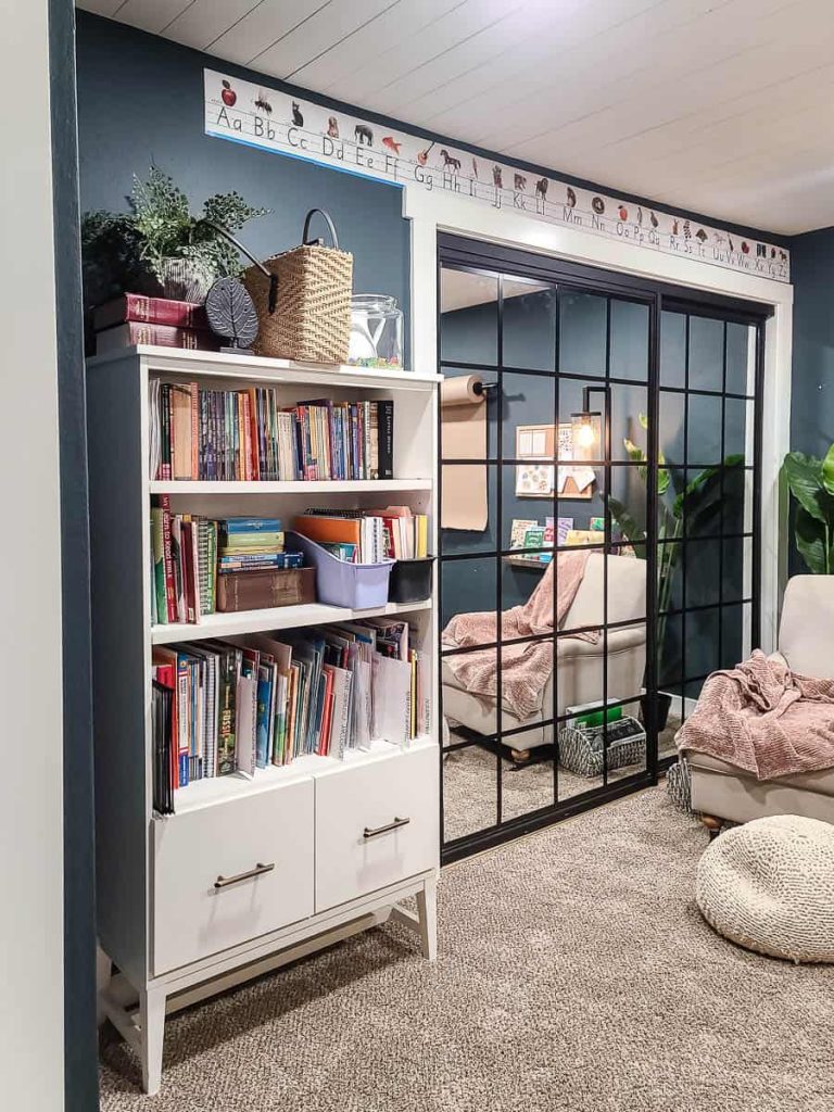 A view of the other side of the homeschool room and home office combo. 
