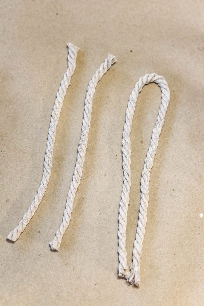 Picture of macrame cord used to make Christmas ornaments