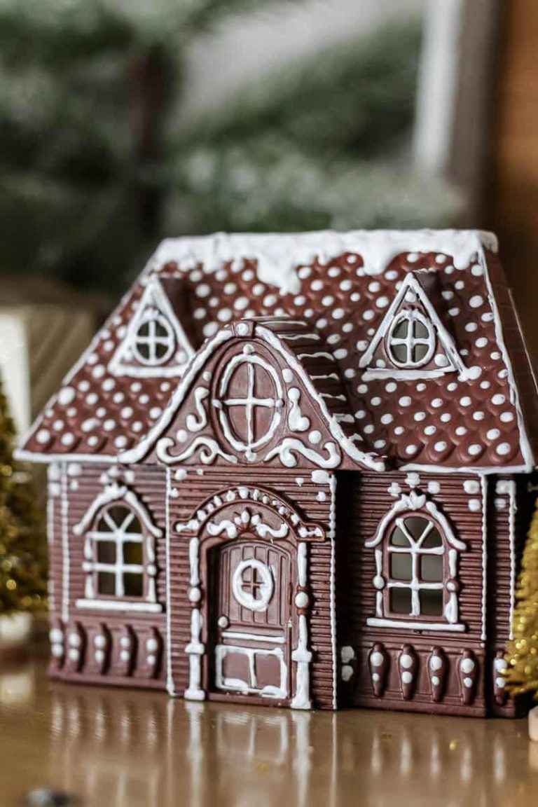 Fake Gingerbread House with Dollar Tree Dollhouse - Making Manzanita