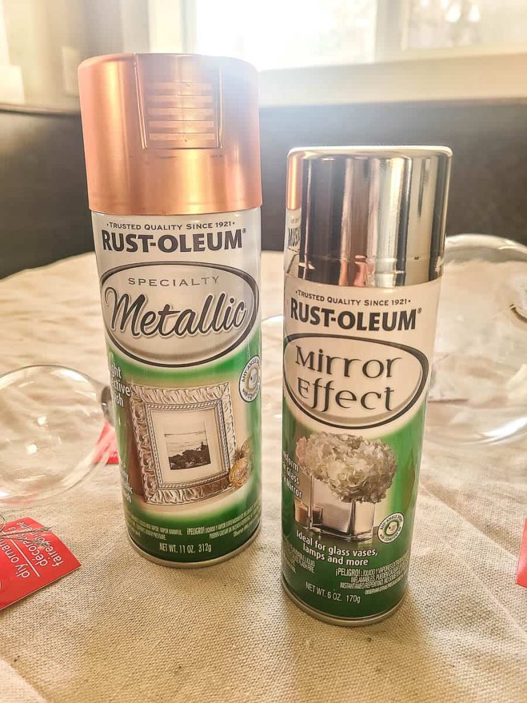 A metallic and a mirror-effect spray product