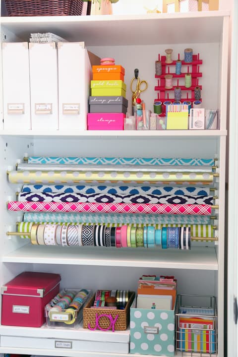 How to Organize Gift Wrap In a Closet - Blue i Style