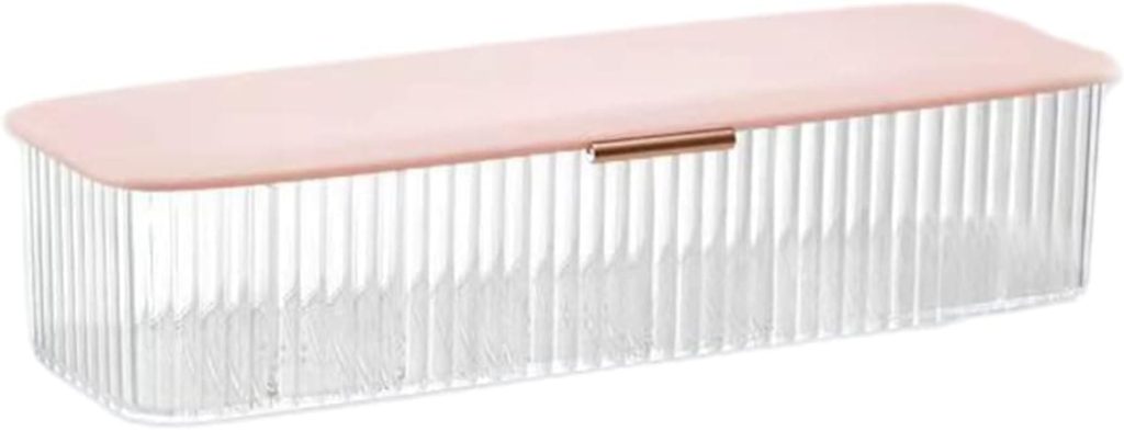 Clear dispenser for the organized storage of contact lenses, offering a practical and visually accessible solution for maintaining eye care essentials in a tidy arrangement.